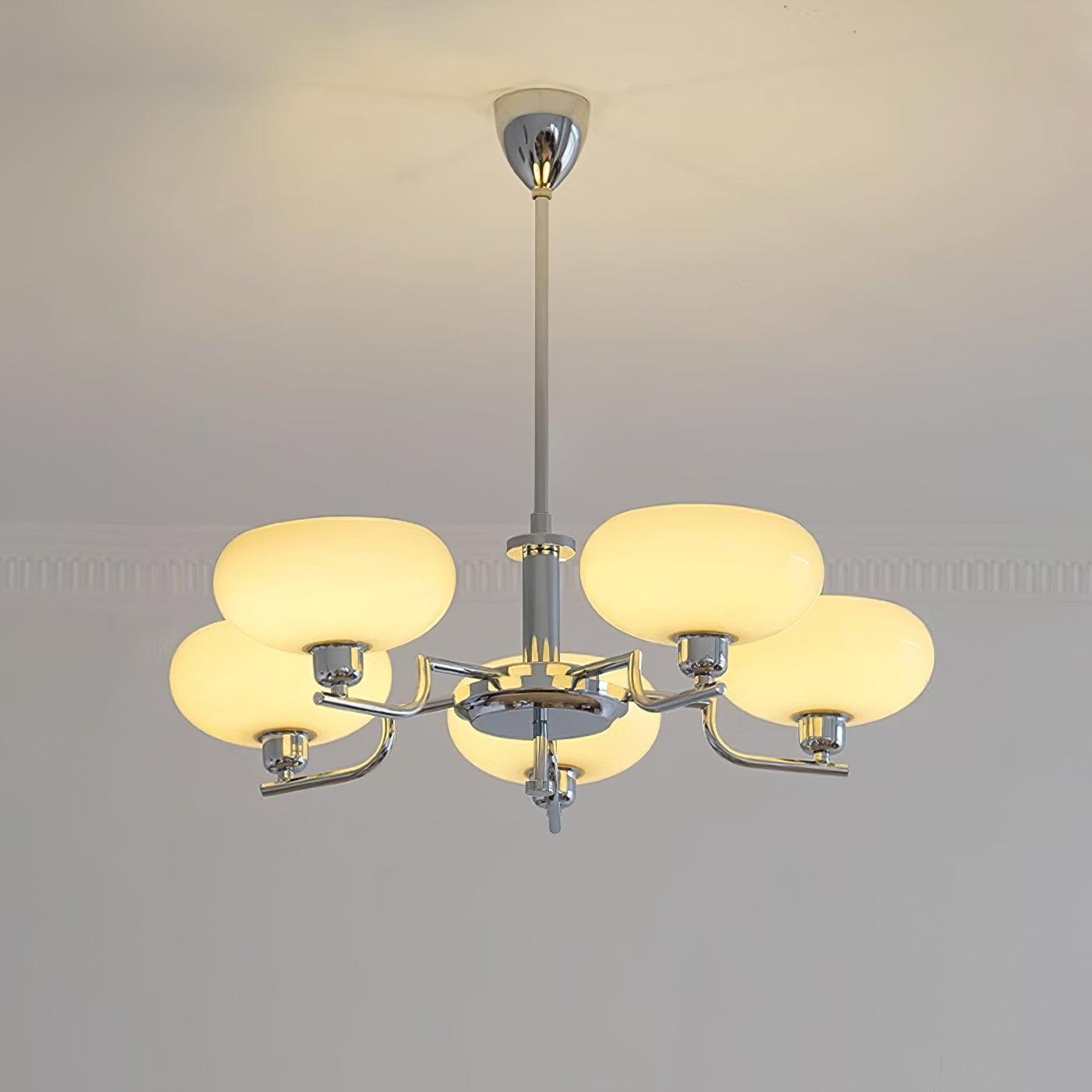 Sythos | Sferische Glazen Globe Messing Frame Hemelse Kroonluchter