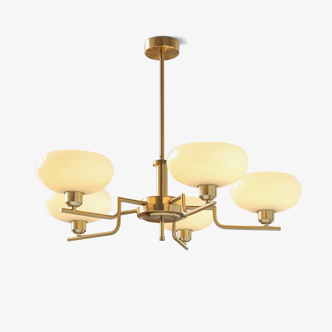 Sythos | Sferische Glazen Globe Messing Frame Hemelse Kroonluchter