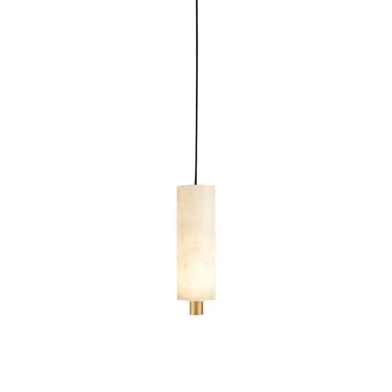 Lythara | Lineaire Minimalistische Alabaster Steen Kolom Hanglamp