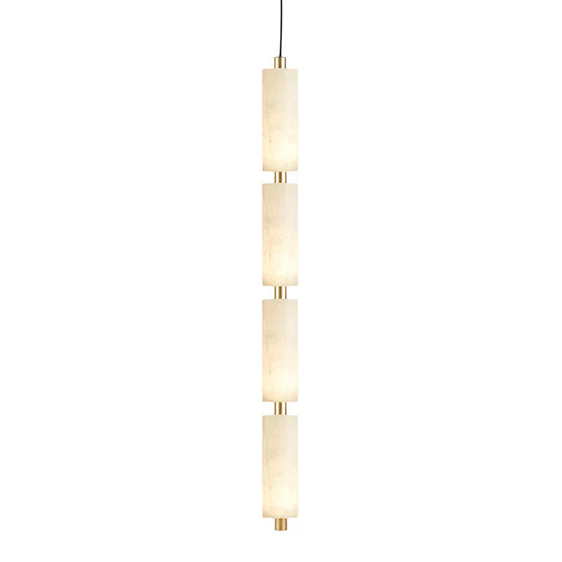 Lythara | Lineaire Minimalistische Alabaster Steen Kolom Hanglamp