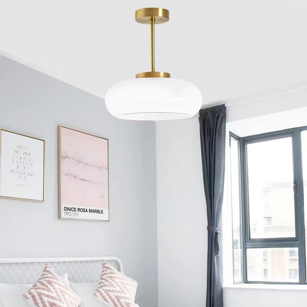 Vitrea | Retro Glanzende Koepel Semi Flush Plafondlamp