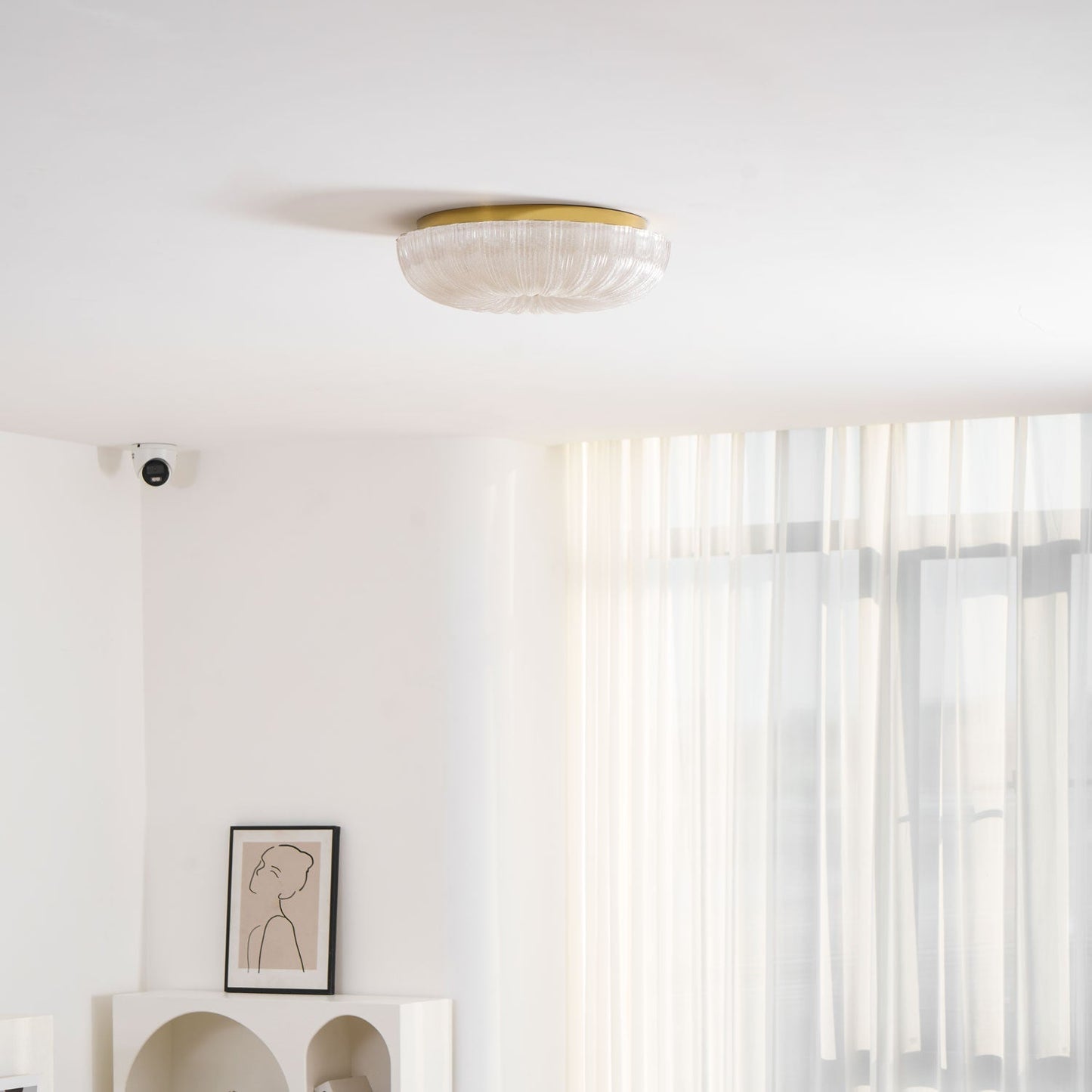 Kendrovia | Noordse Geribbelde Glanzende Glazen Plafondlamp