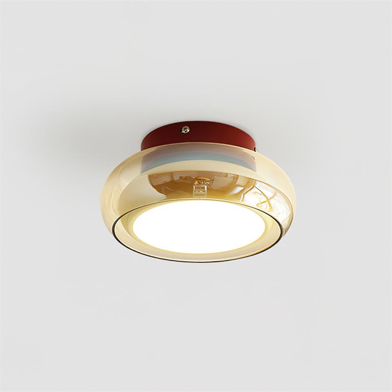 Mora | Luxe Cognac Glazen Flush Mount Plafondlamp