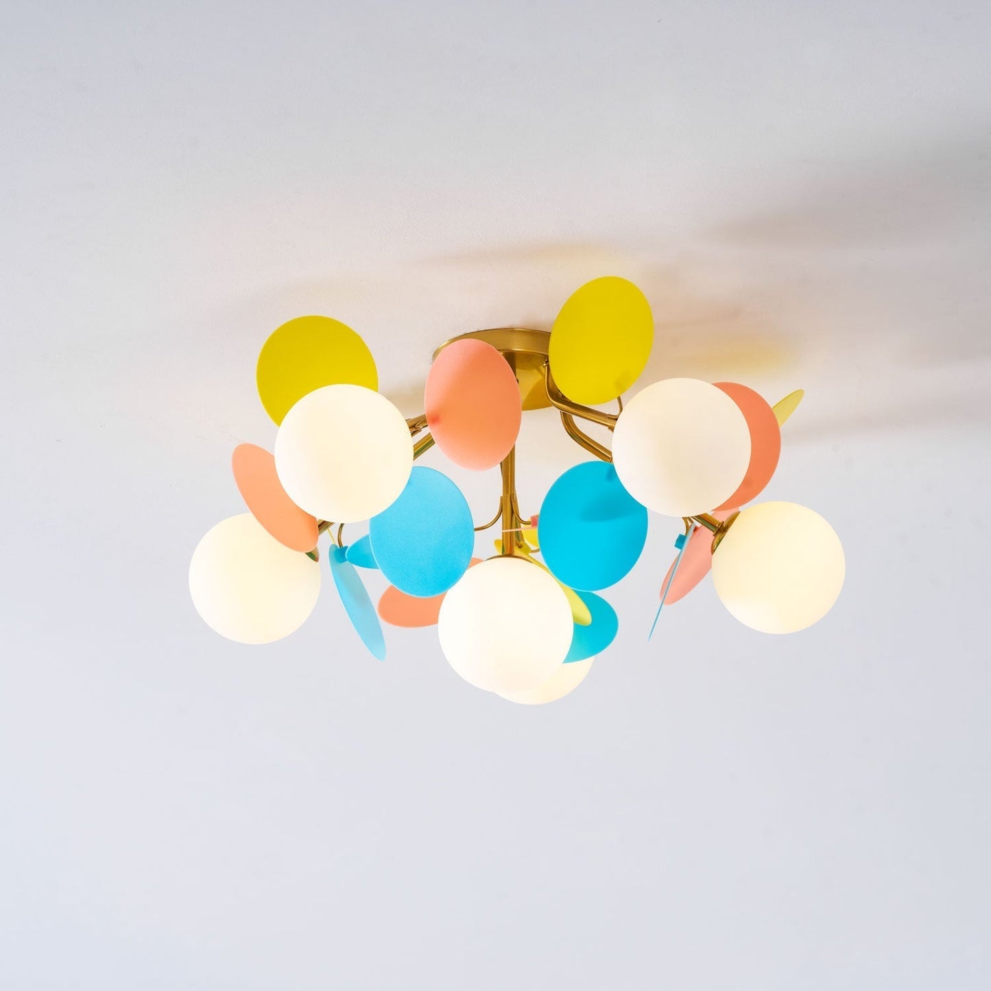 Kalythos | Sculpturale Geometrische Schijf Cluster Semi Opbouw Plafondlamp