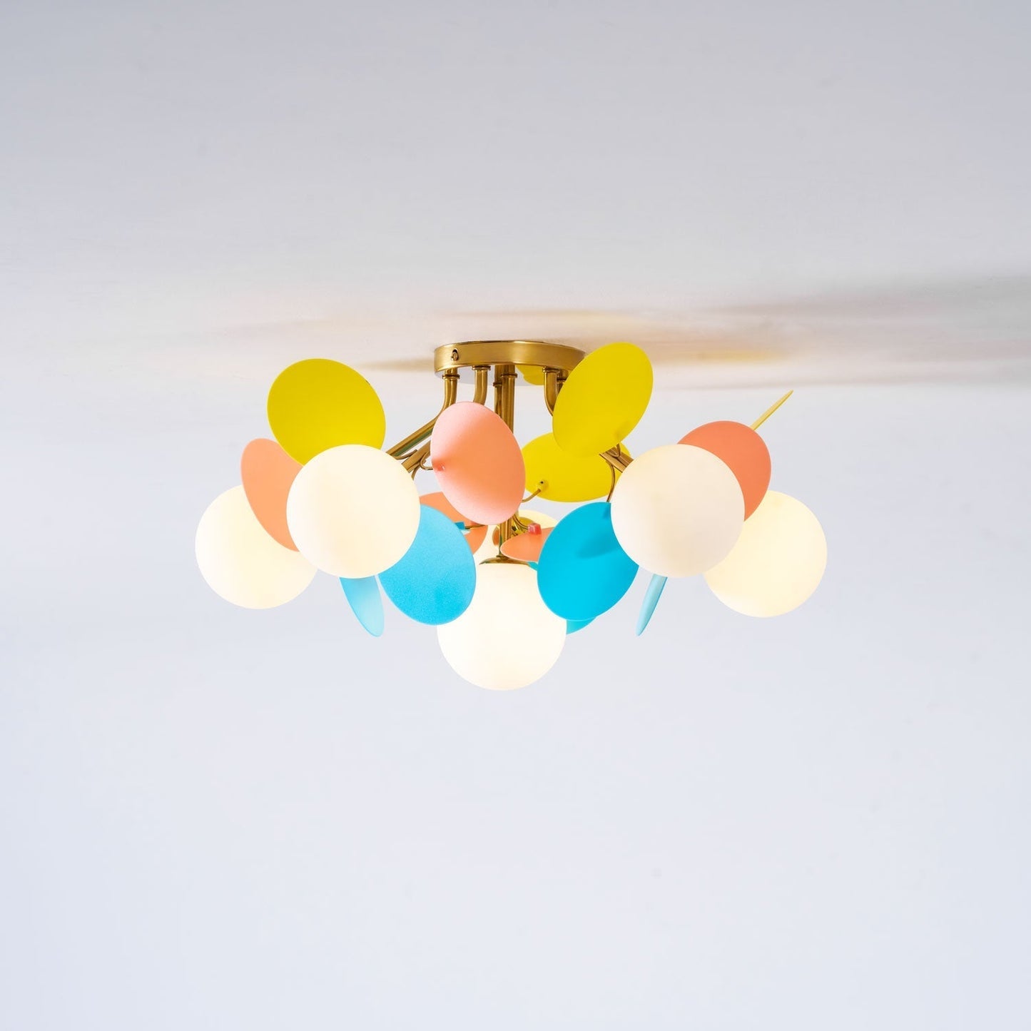 Kalythos | Sculpturale Geometrische Schijf Cluster Semi Opbouw Plafondlamp