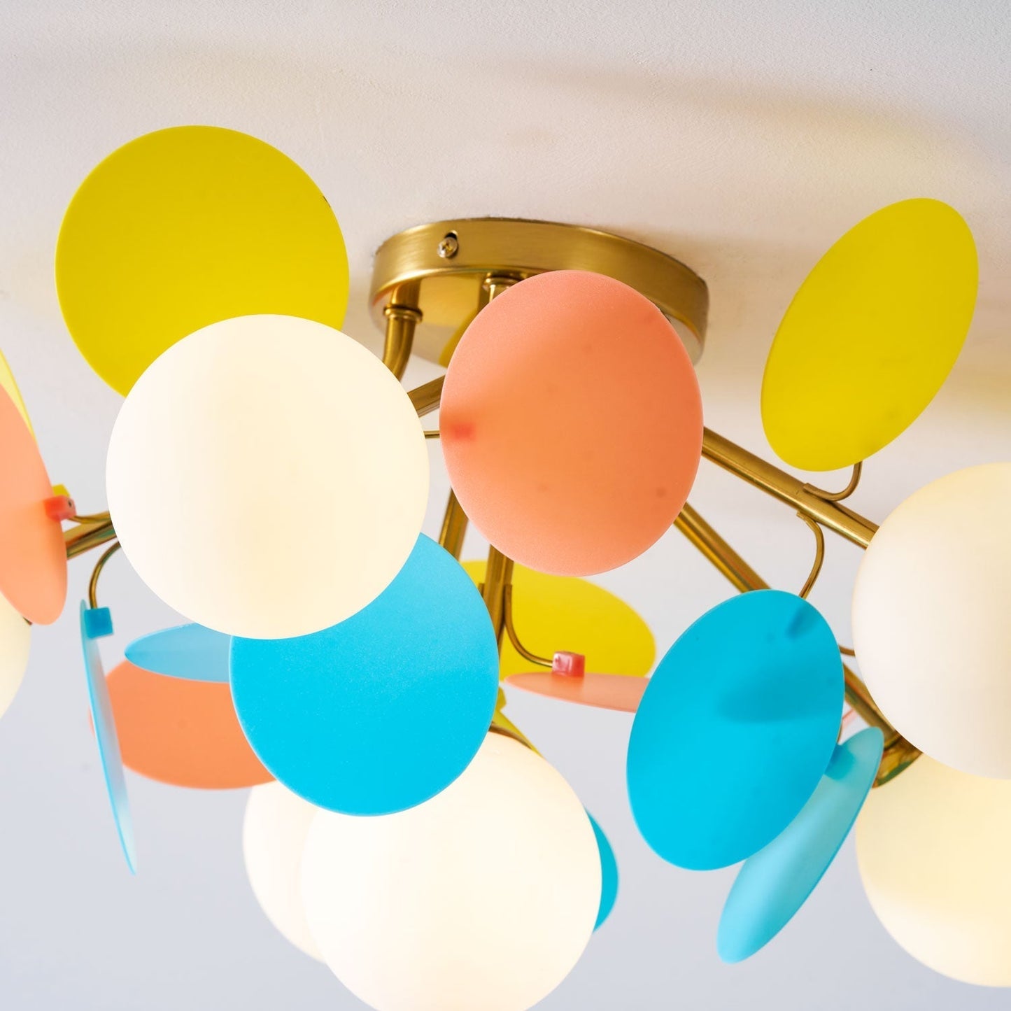 Kalythos | Sculpturale Geometrische Schijf Cluster Semi Opbouw Plafondlamp