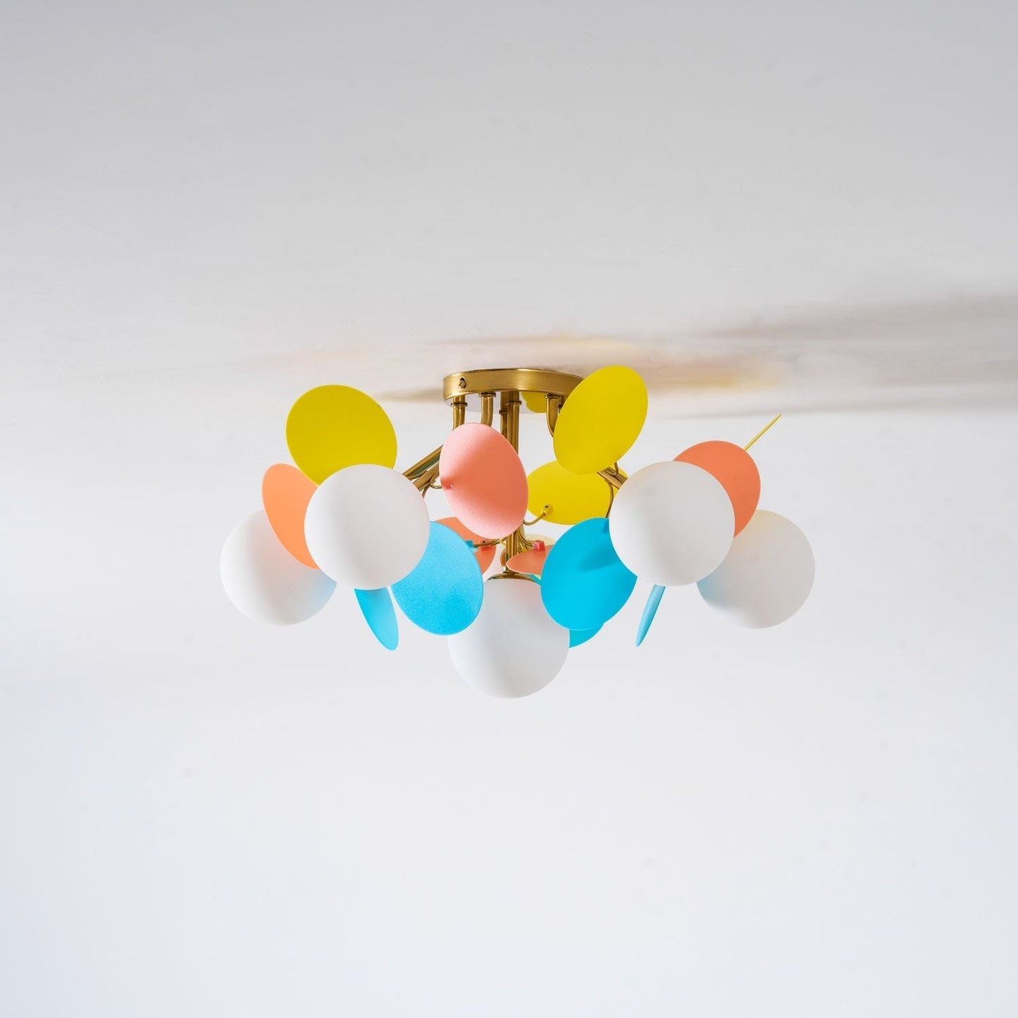 Kalythos | Sculpturale Geometrische Schijf Cluster Semi Opbouw Plafondlamp