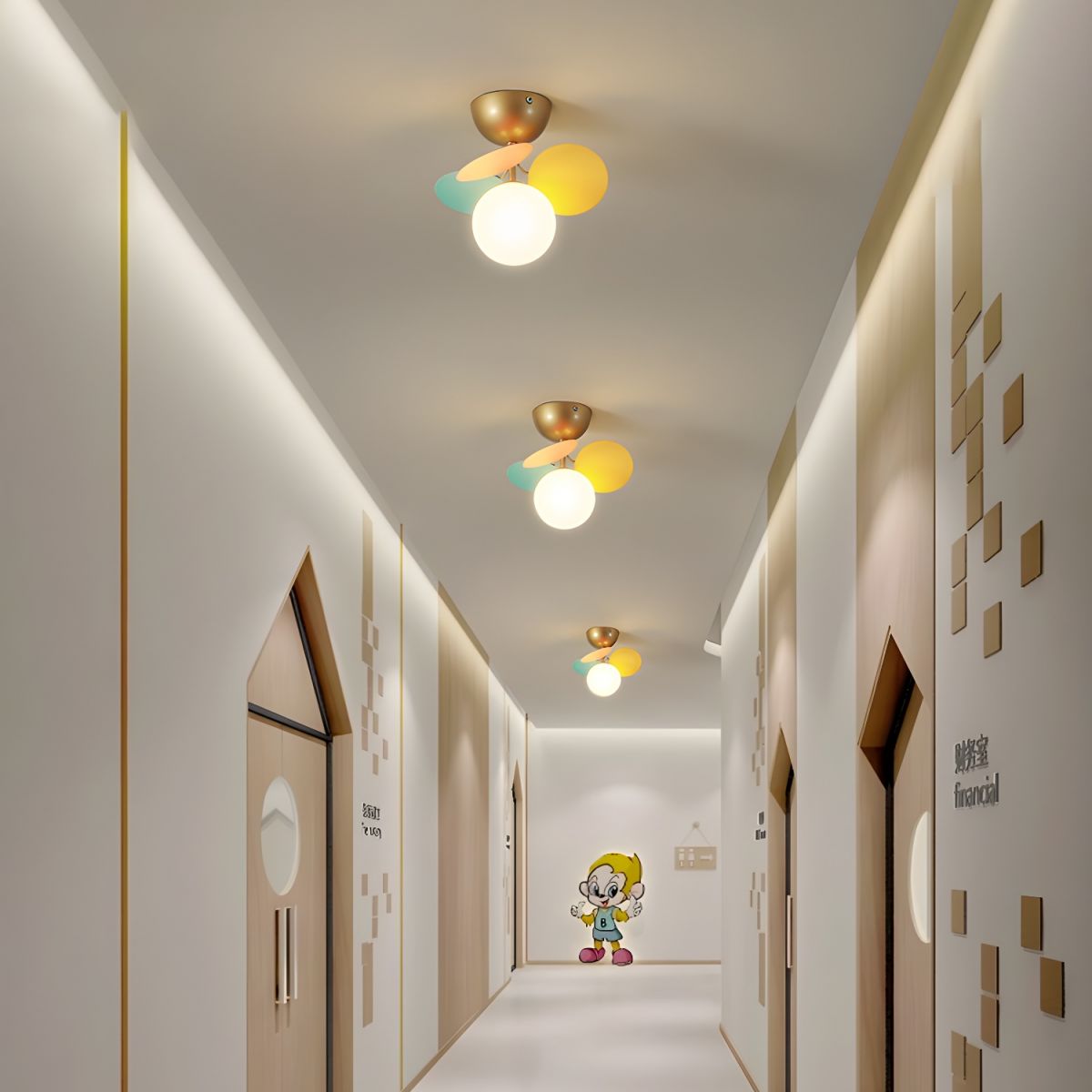 Kalythos | Sculpturale Geometrische Schijf Cluster Semi Opbouw Plafondlamp