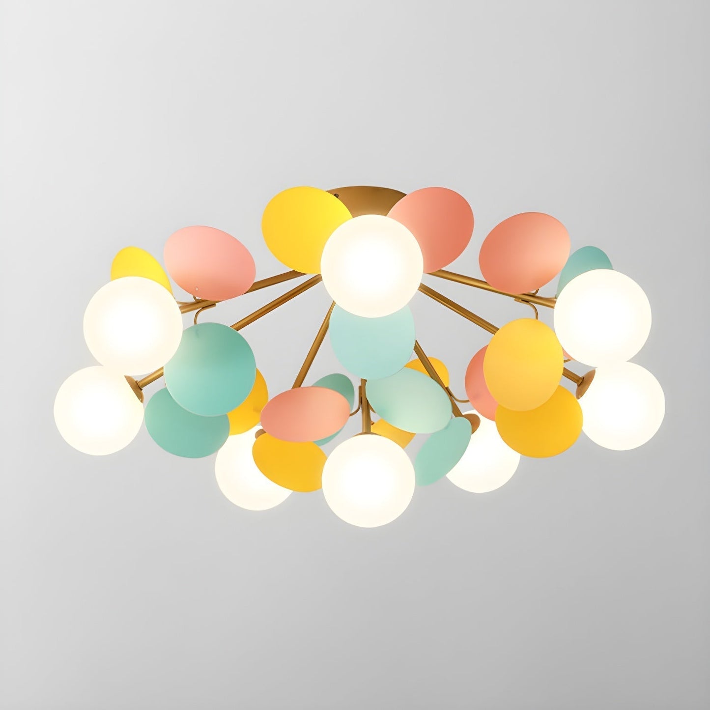 Kalythos | Sculpturale Geometrische Schijf Cluster Semi Opbouw Plafondlamp