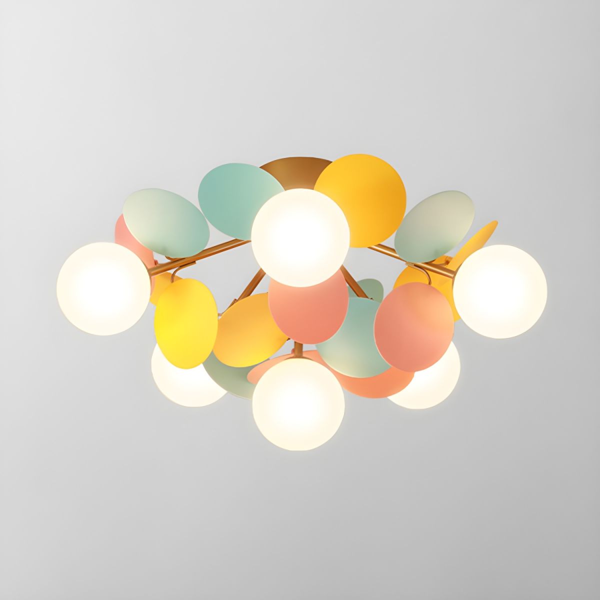 Kalythos | Sculpturale Geometrische Schijf Cluster Semi Opbouw Plafondlamp