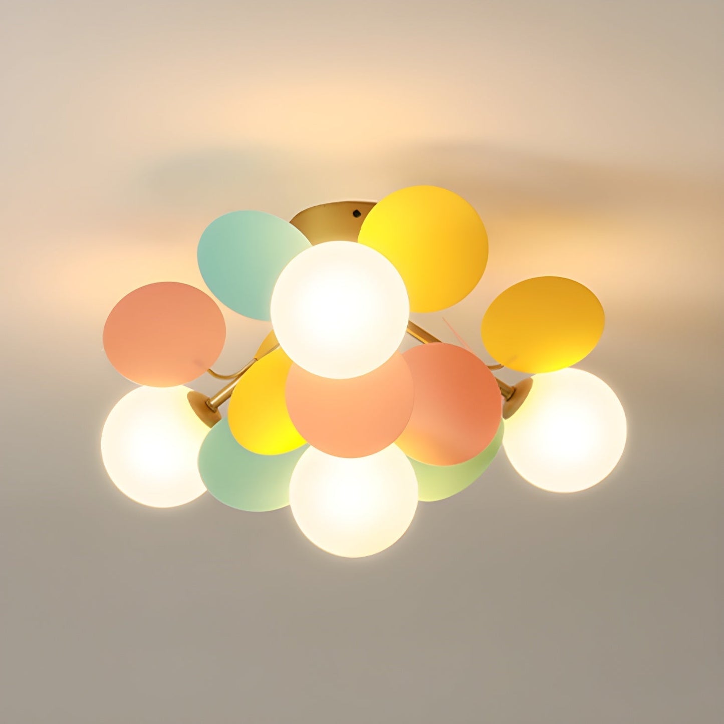 Kalythos | Sculpturale Geometrische Schijf Cluster Semi Opbouw Plafondlamp