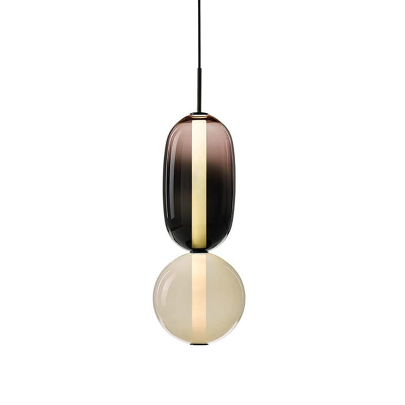 Alvura | Moderne Elliptische Laagvormige Kunstzinnige Glazen Hanglamp