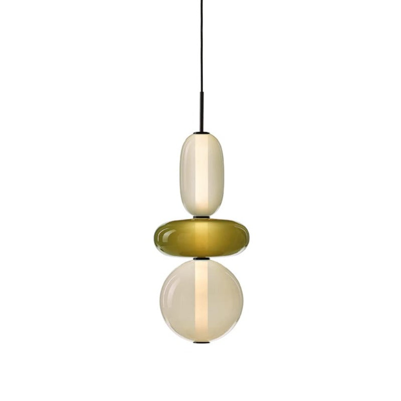 Alvura | Moderne Elliptische Laagvormige Kunstzinnige Glazen Hanglamp