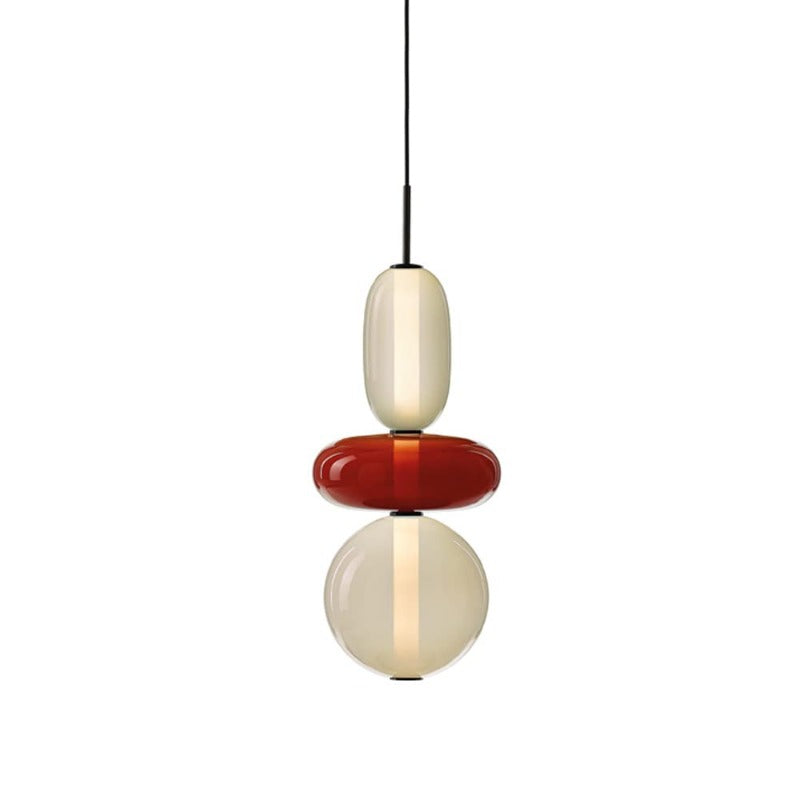 Alvura | Moderne Elliptische Laagvormige Kunstzinnige Glazen Hanglamp