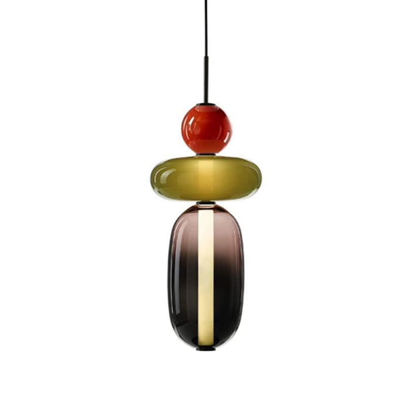 Alvura | Moderne Elliptische Laagvormige Kunstzinnige Glazen Hanglamp