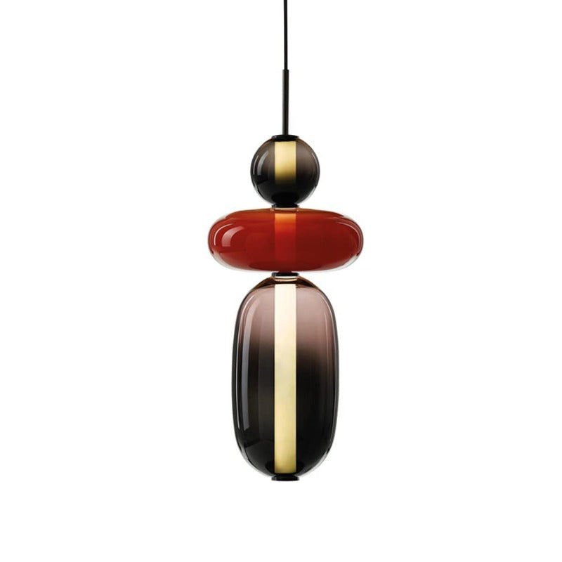 Alvura | Moderne Elliptische Laagvormige Kunstzinnige Glazen Hanglamp