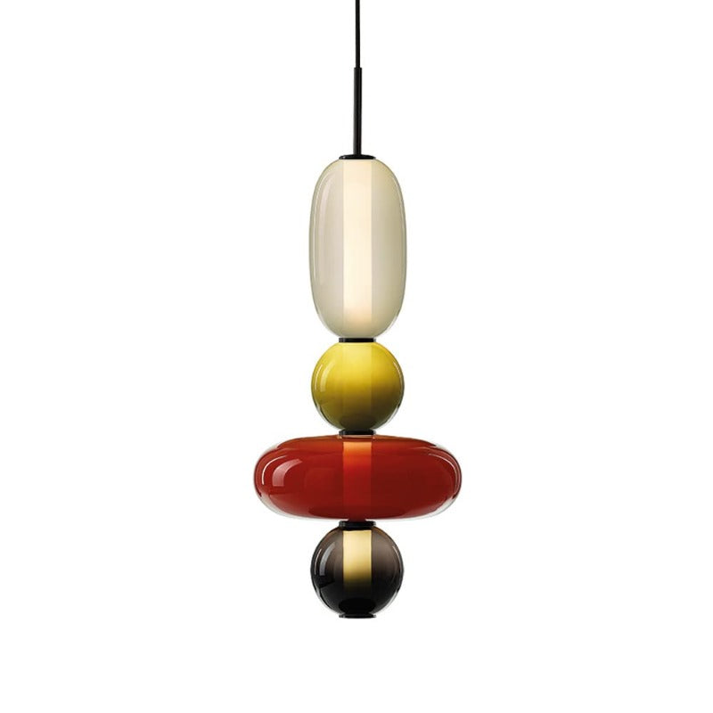 Alvura | Moderne Elliptische Laagvormige Kunstzinnige Glazen Hanglamp