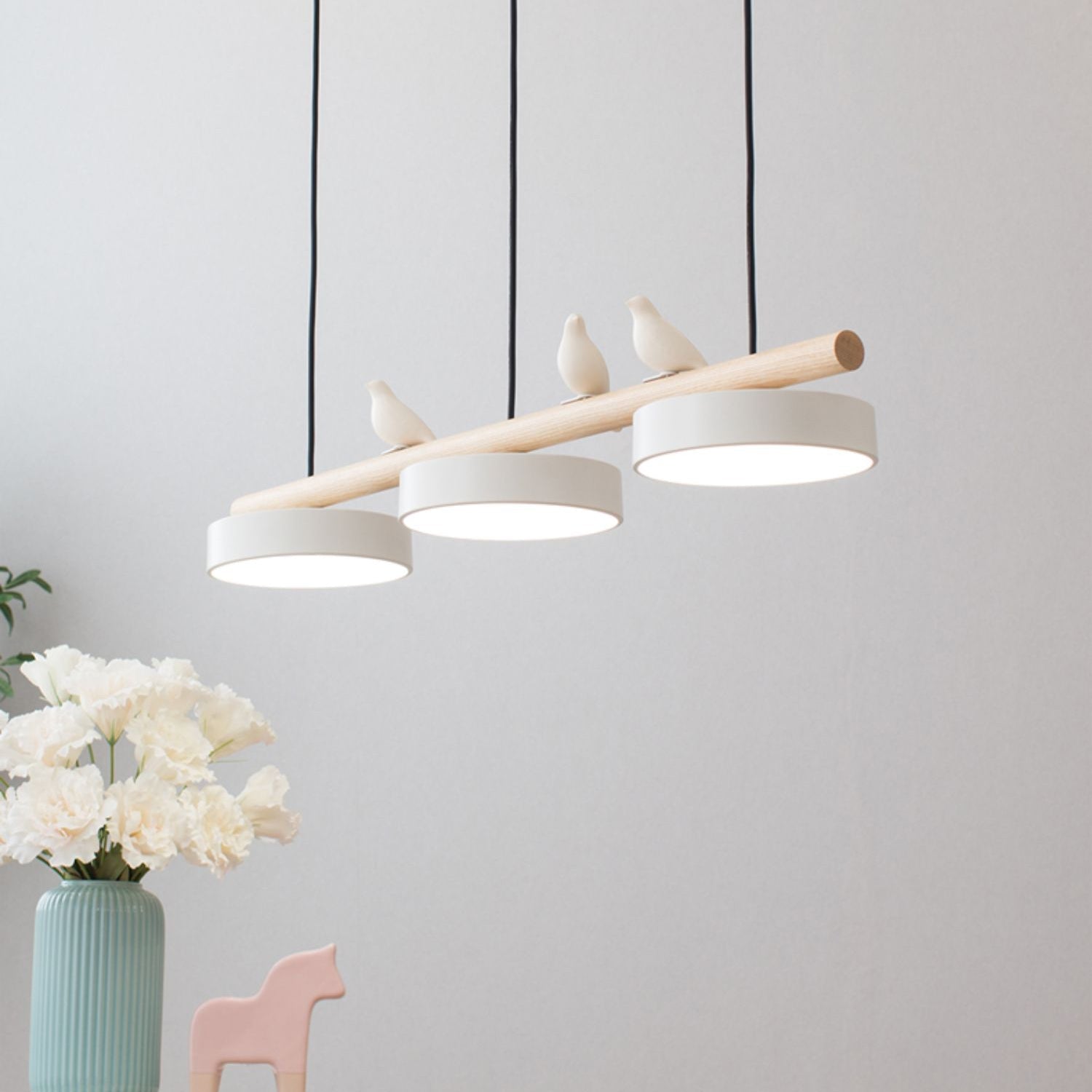 Aves | Moderne Hout en Hars Vogel Geïnspireerde Hanglamp