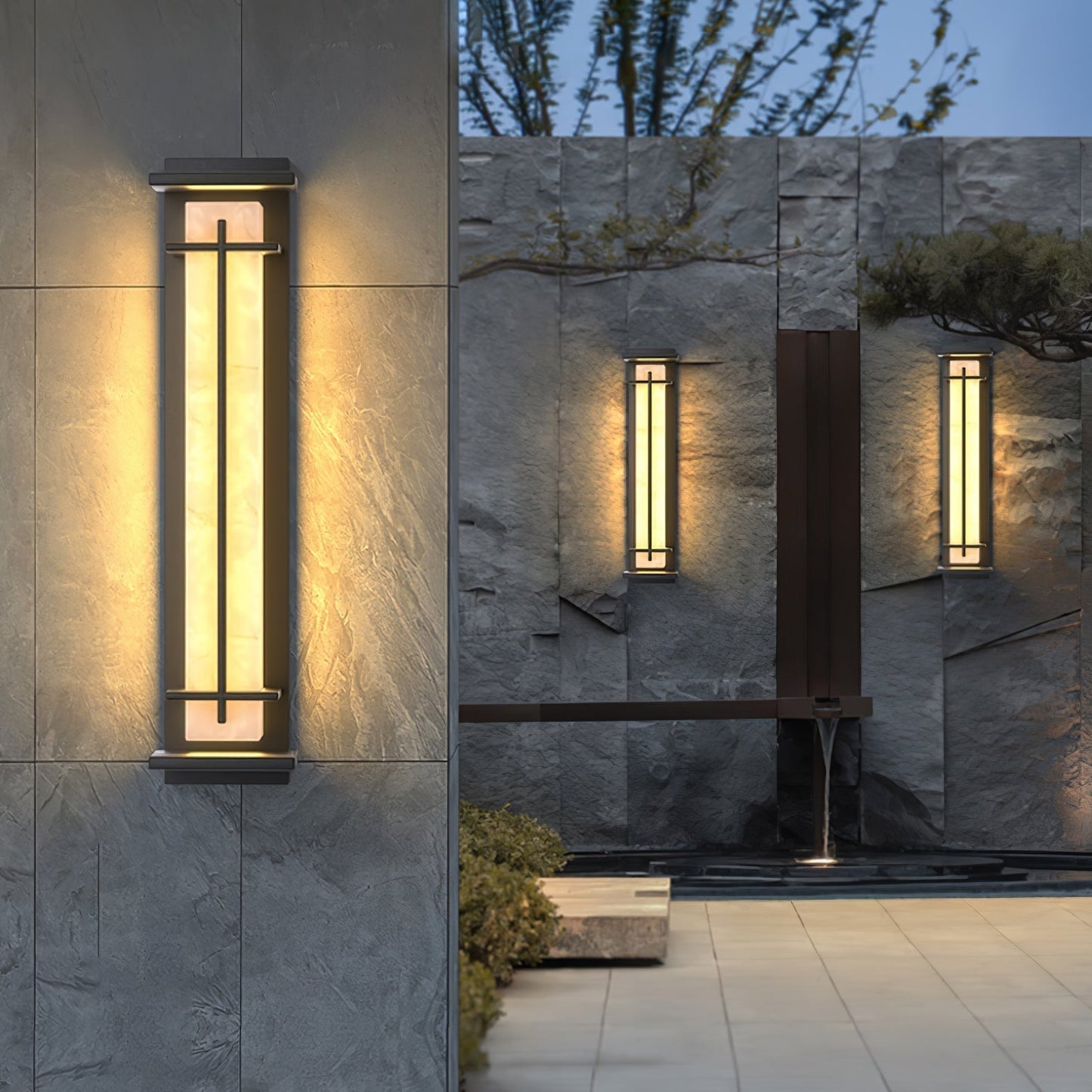 Rayen | Moderne Vierkante Alabaster Waterdichte Buiten Wandlamp