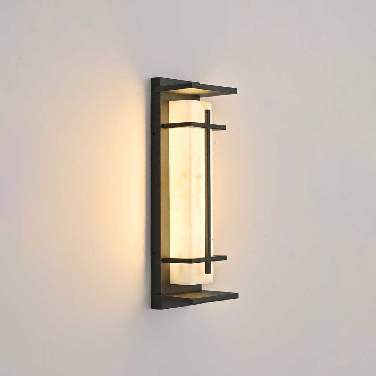 Rayen | Moderne Vierkante Alabaster Waterdichte Buiten Wandlamp