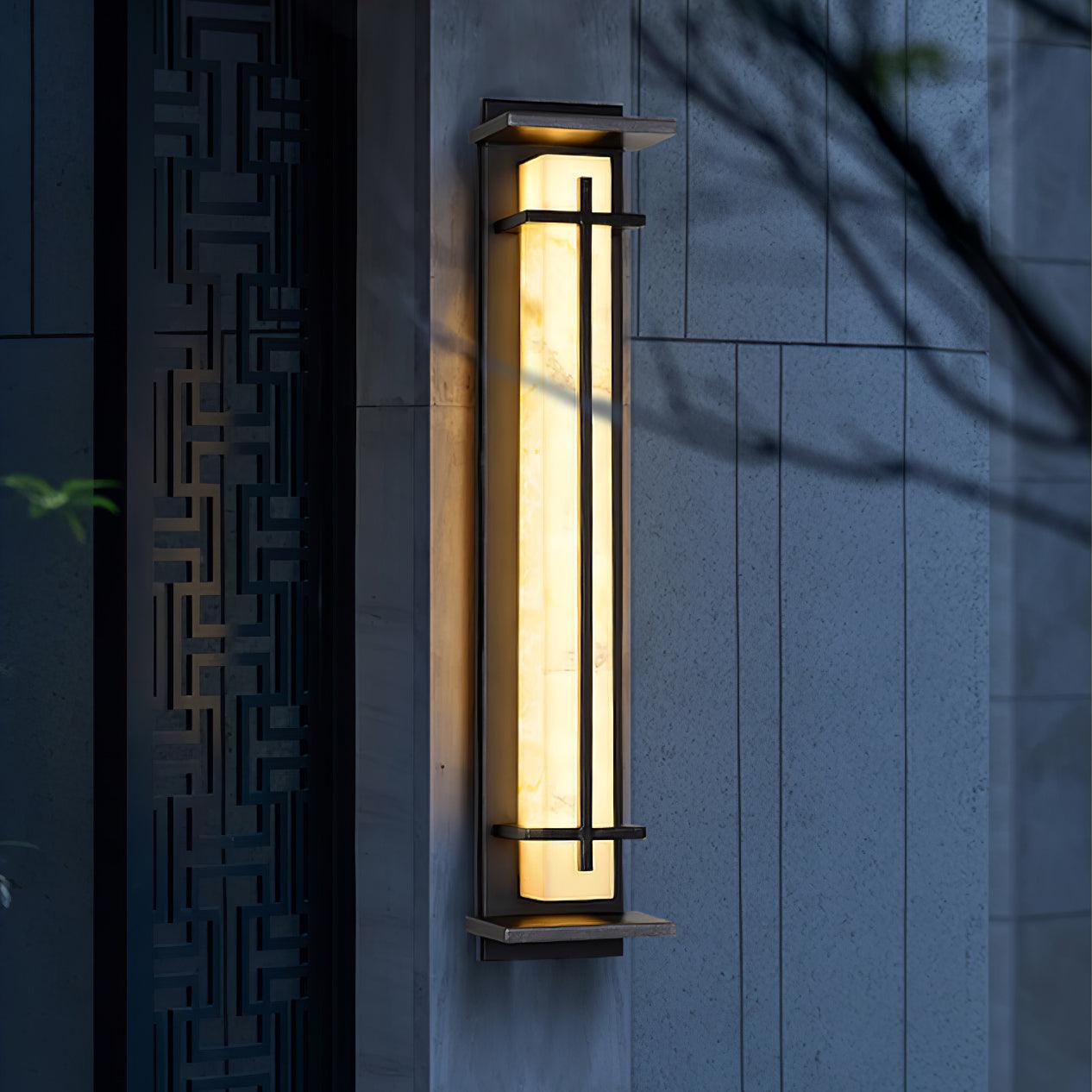 Rayen | Moderne Vierkante Alabaster Waterdichte Buiten Wandlamp