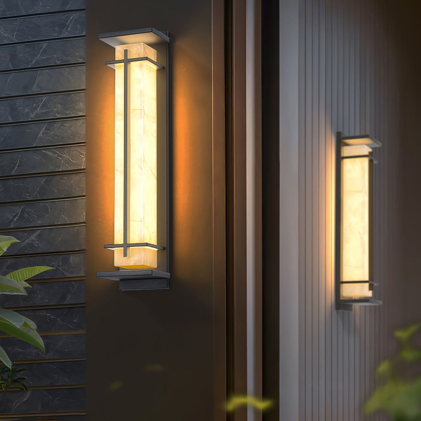 Rayen | Moderne Vierkante Alabaster Waterdichte Buiten Wandlamp