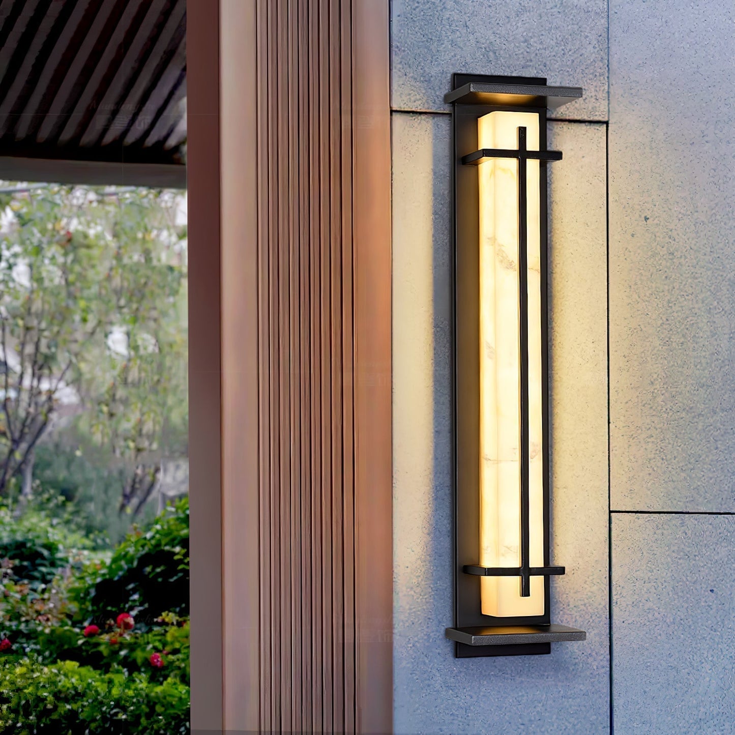 Rayen | Moderne Vierkante Alabaster Waterdichte Buiten Wandlamp