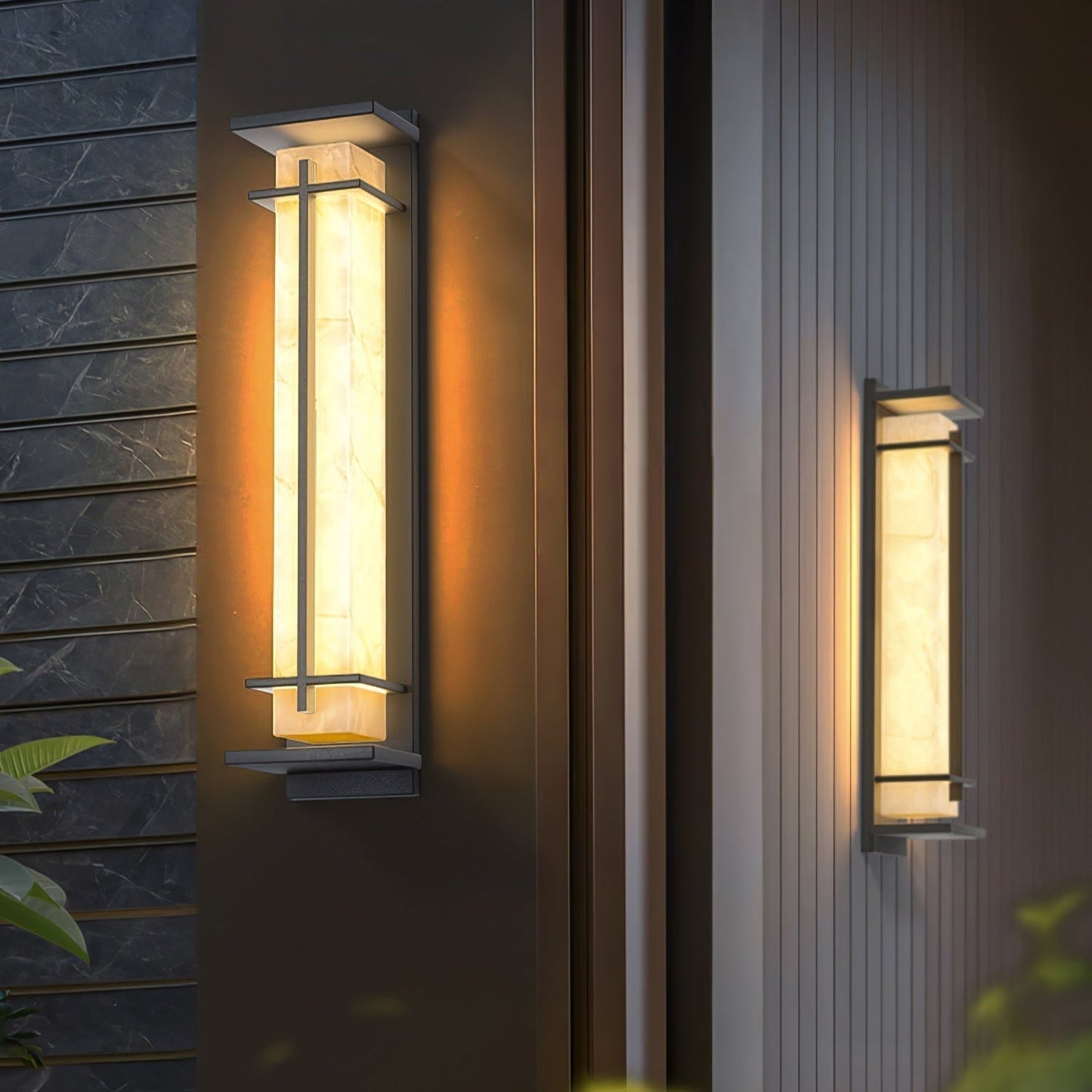 Rayen | Moderne Vierkante Alabaster Waterdichte Buiten Wandlamp