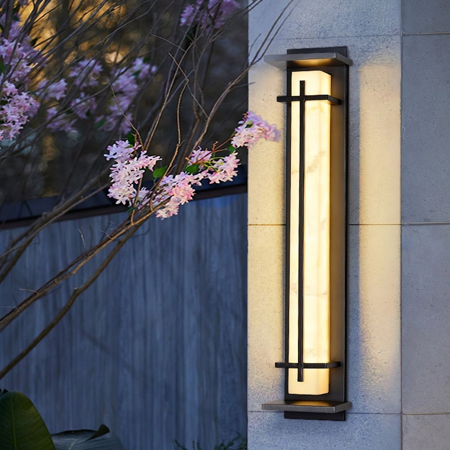 Rayen | Moderne Vierkante Alabaster Waterdichte Buiten Wandlamp