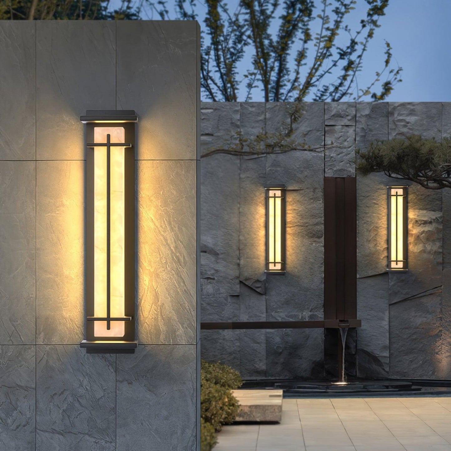 Rayen | Moderne Vierkante Alabaster Waterdichte Buiten Wandlamp