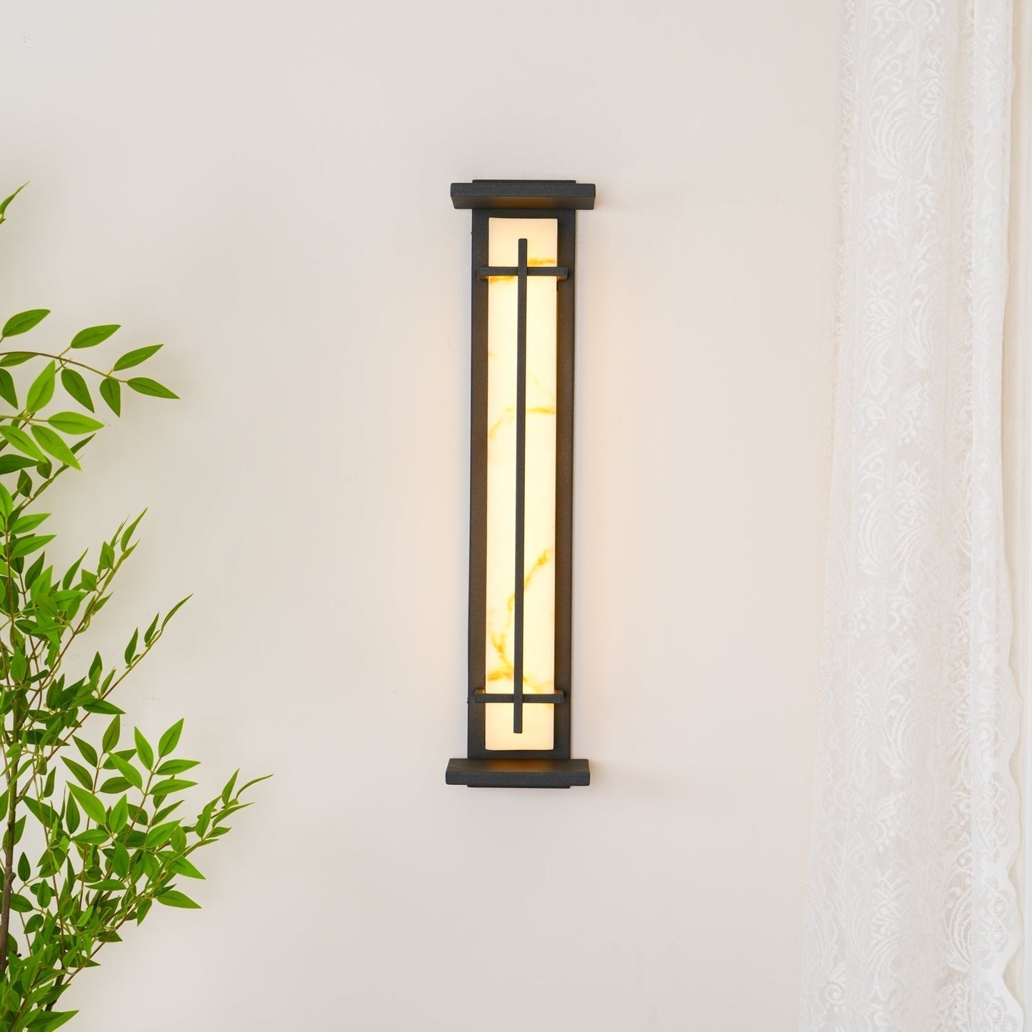 Rayen | Moderne Vierkante Alabaster Waterdichte Buiten Wandlamp