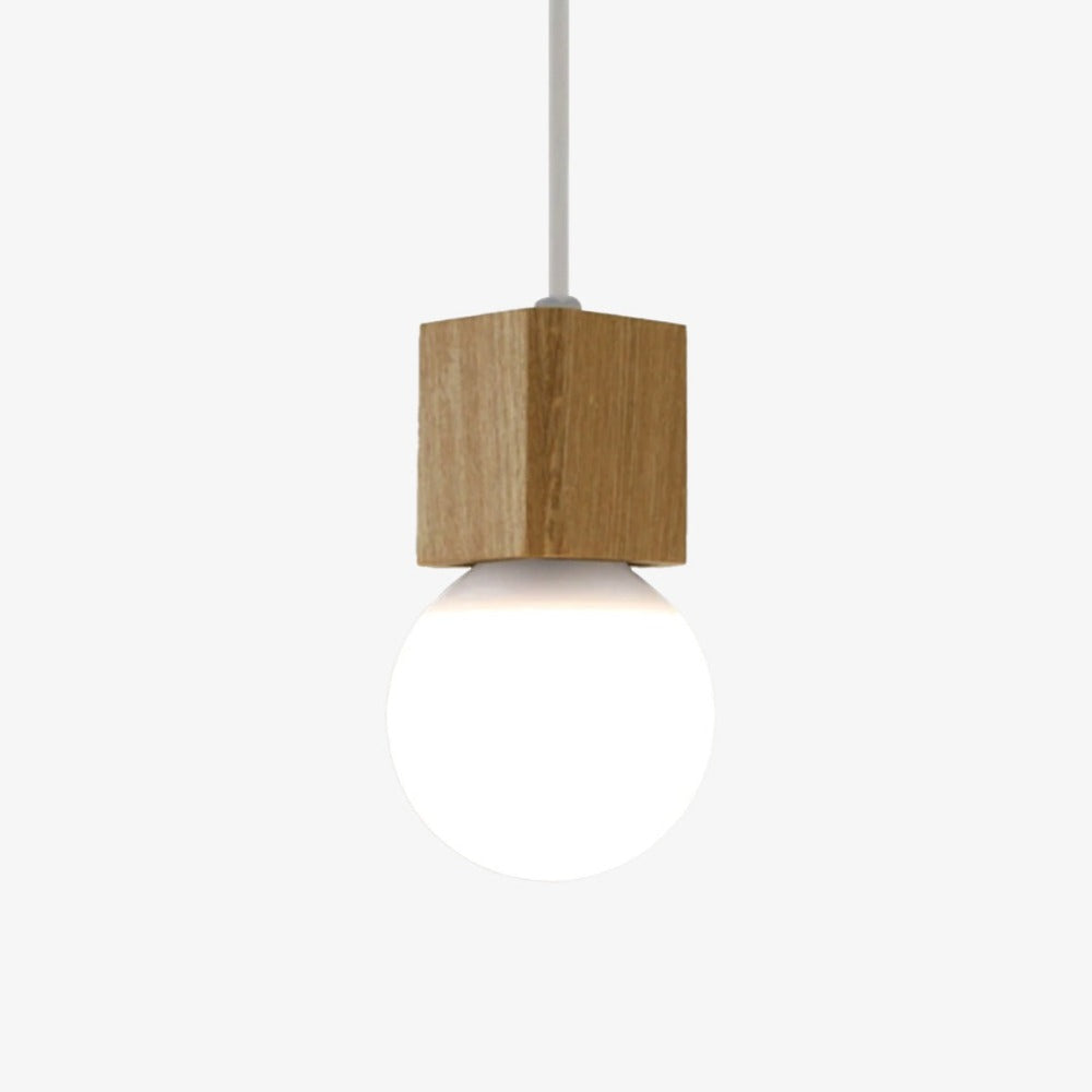 Thrimlow | Minimalistische Vierkante Houten Blok Hanglamp