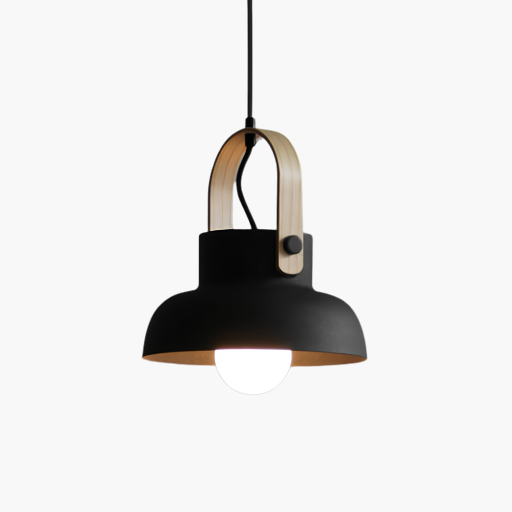 Thrombel | Noordse minimalistische houten accent uitlopende koepel hanglamp
