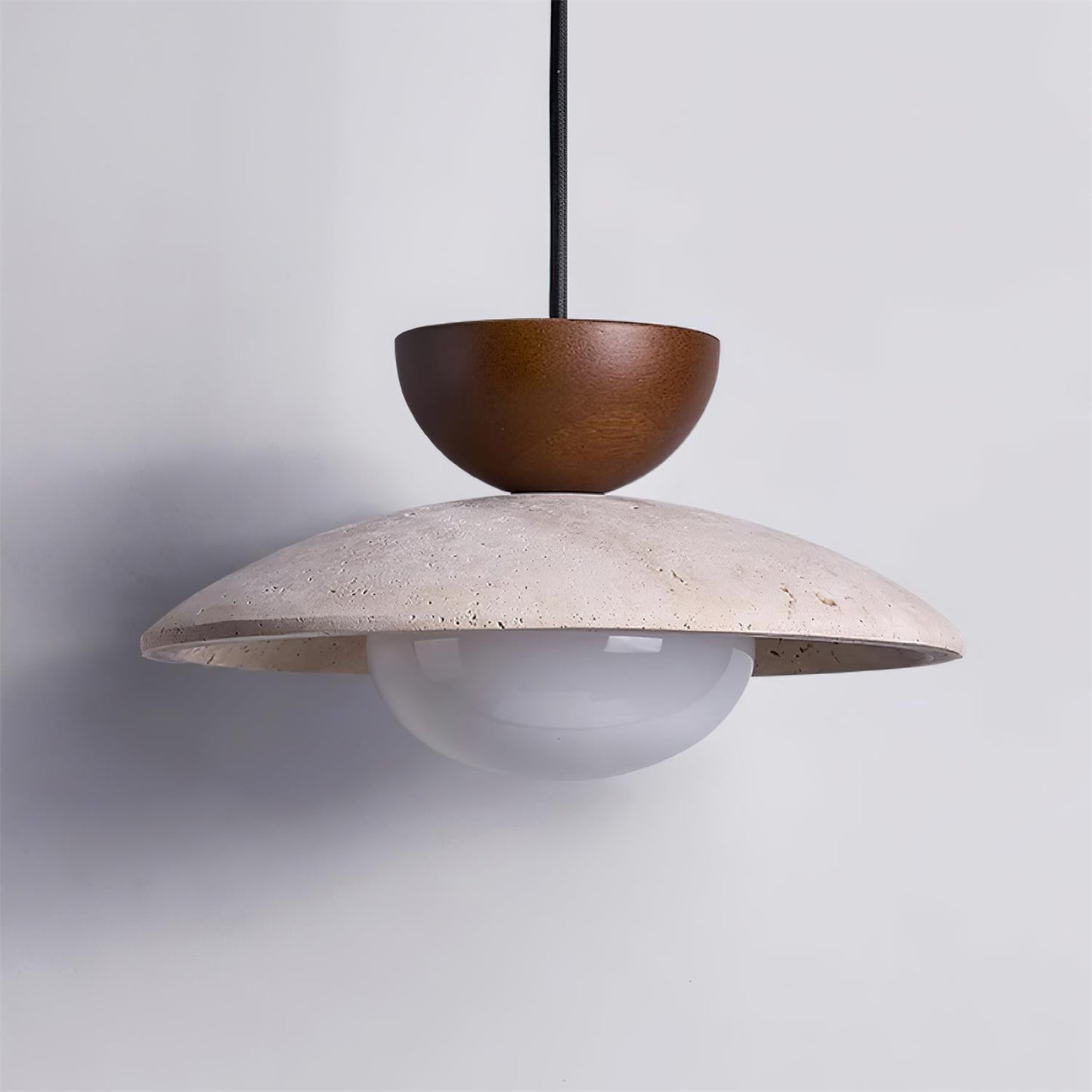 Veeda | Natuurlijke Travertin Steen Bol Hanglamp