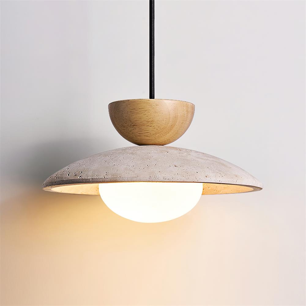 Veeda | Natuurlijke Travertin Steen Bol Hanglamp