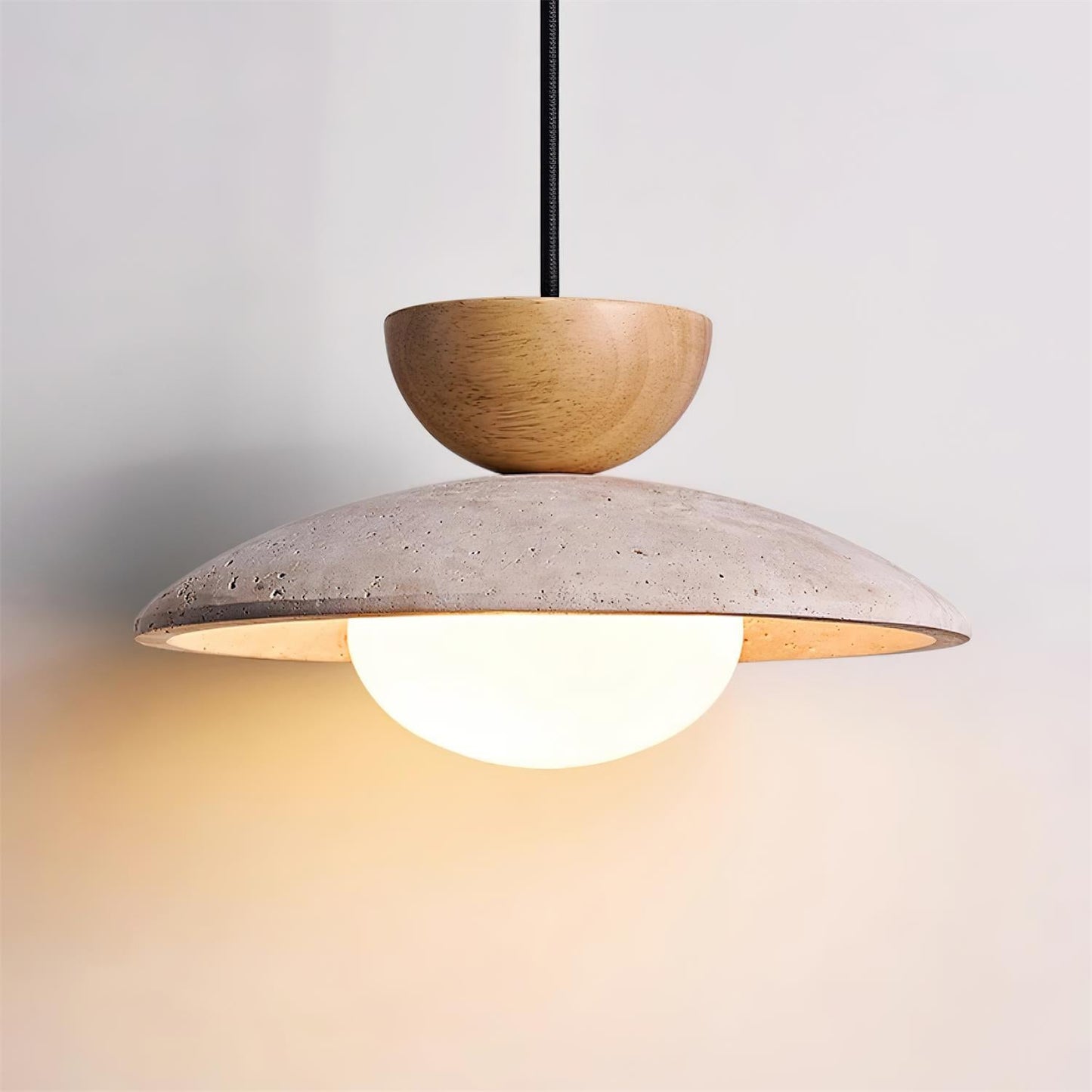 Veeda | Natuurlijke Travertin Steen Bol Hanglamp