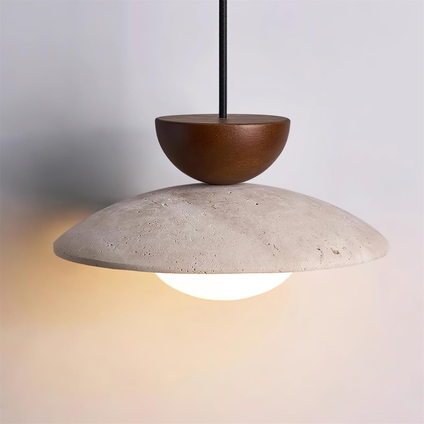 Veeda | Natuurlijke Travertin Steen Bol Hanglamp