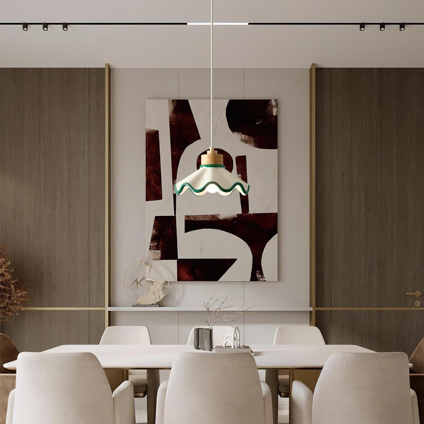 Lythir | Geplooide Schelp Silhouet Gearticuleerde Hars Hanglamp