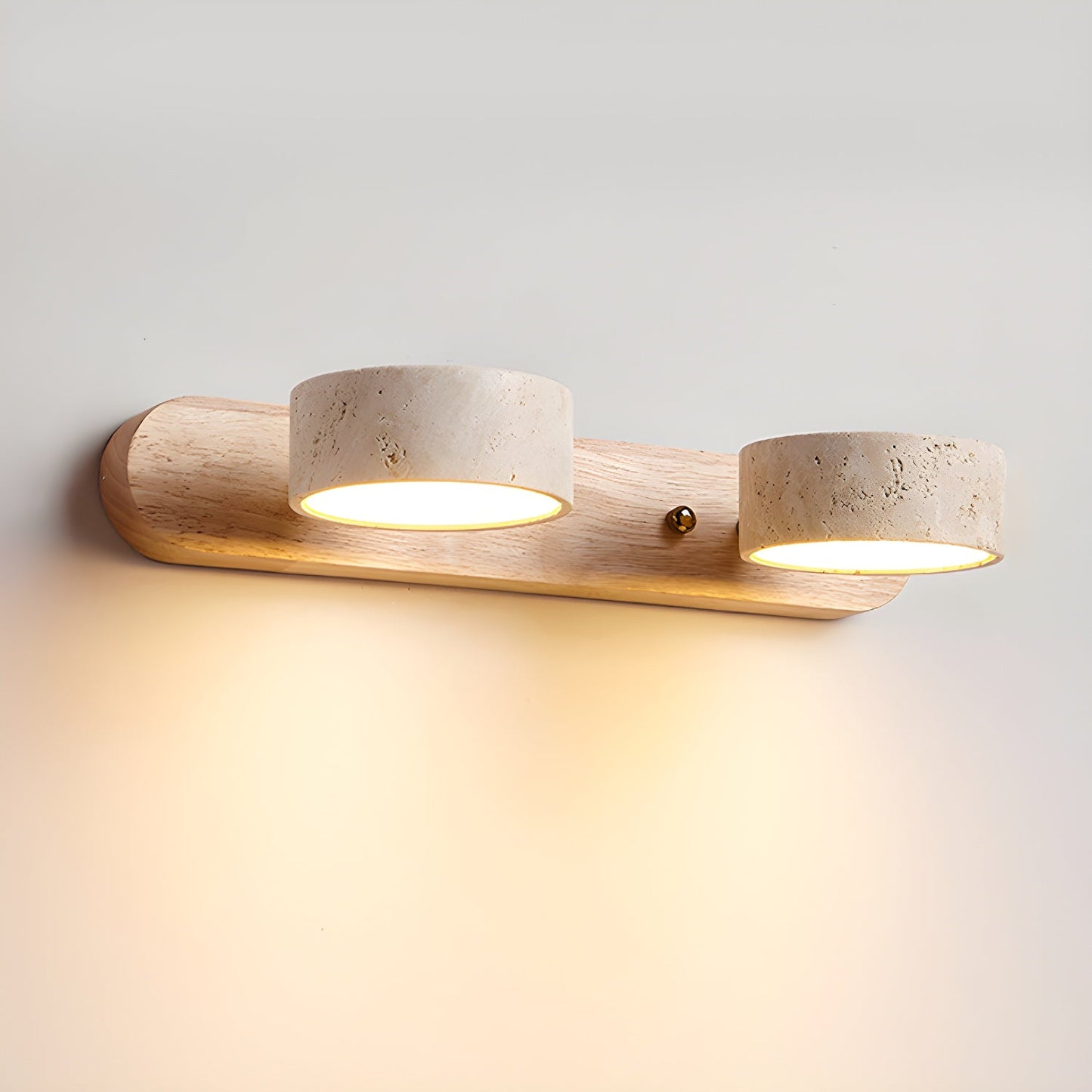 Nyxoris | Geometrische Gestructureerde Travertijn Make-up Wandlamp