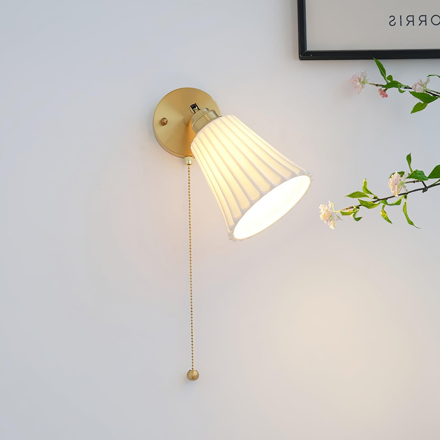 Aethole | Handgemaakte Keramische Vintage Messing Geprofileerde Wandlamp
