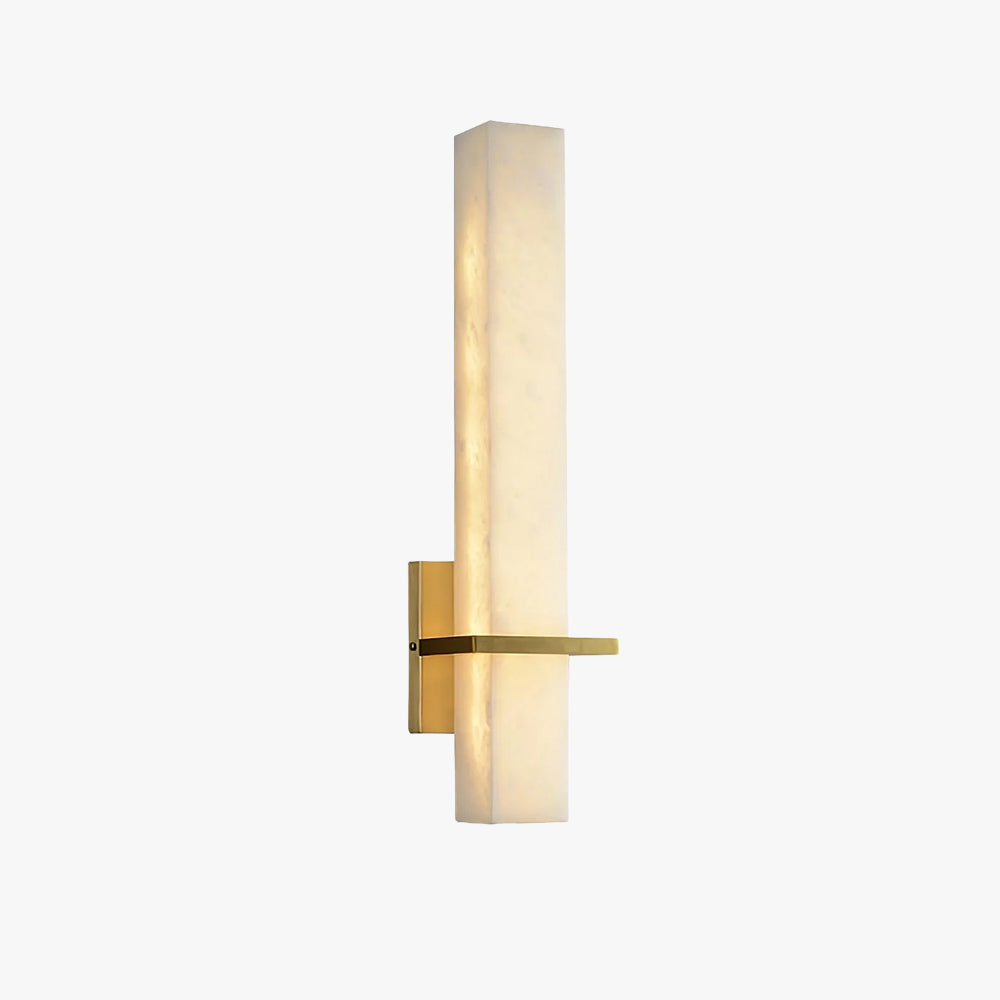 Litta | Luxe Cuboid Witte Alabaster en Messing Wandlamp