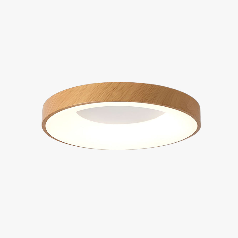 Lythara | Noordse Houten Inbouw Circulaire LED Plafondlamp