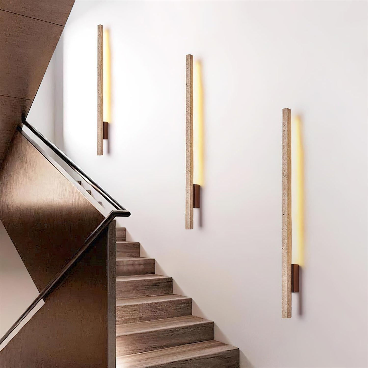 Aeryss | Lineaire Architectonische Travertijn Steen Wandlamp