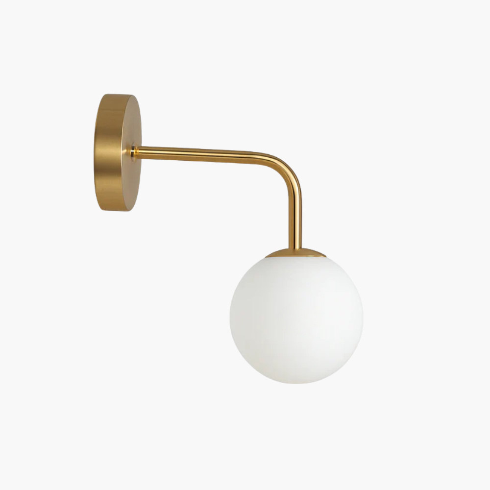 Velentia | Minimalistische matte bol noordse glazen wandlamp