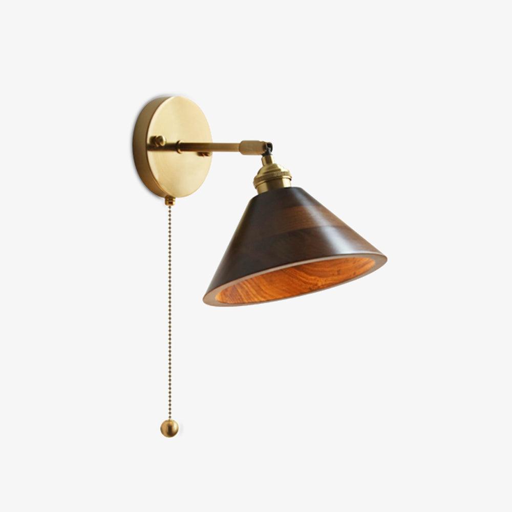 Thorgren | Midcentury Geometrische Kegel Silhouet Houten Wandlamp