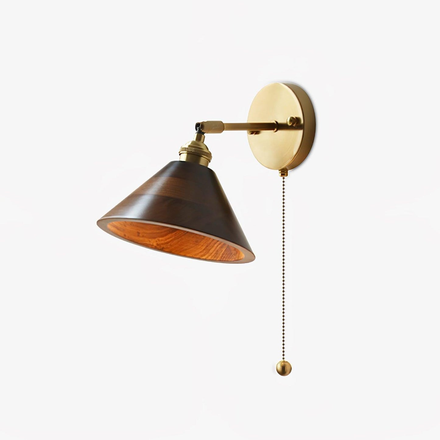 Thorgren | Midcentury Geometrische Kegel Silhouet Houten Wandlamp