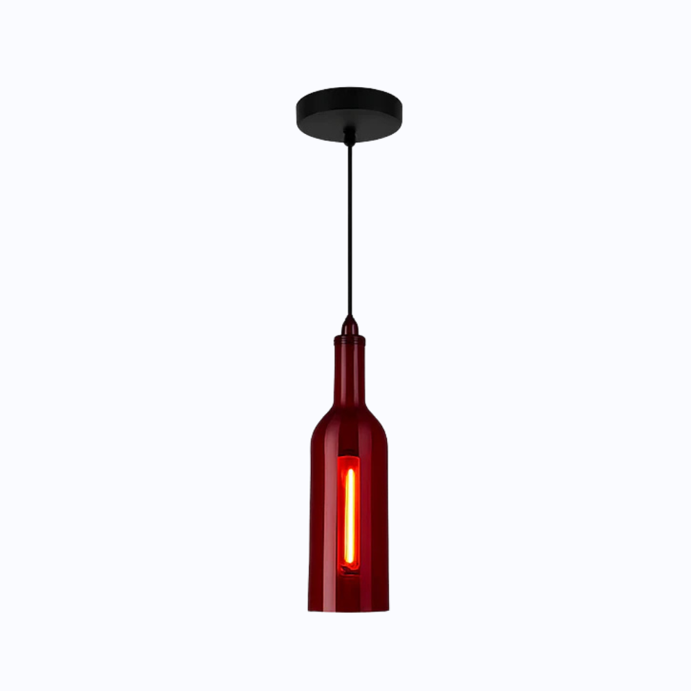 Vireloft | Gesculpteerde Wijnfles Glazen Art Deco Hanglamp