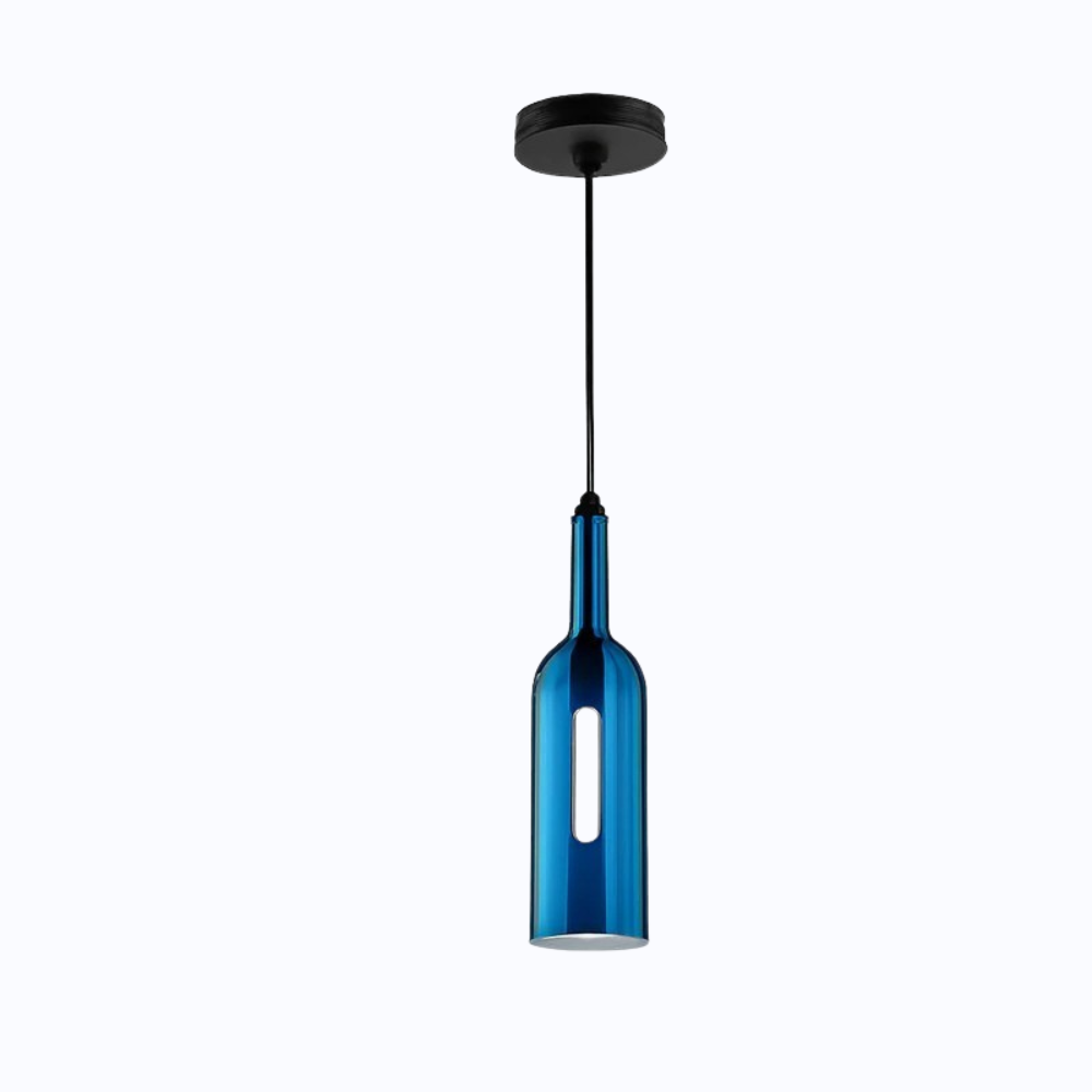 Vireloft | Gesculpteerde Wijnfles Glazen Art Deco Hanglamp