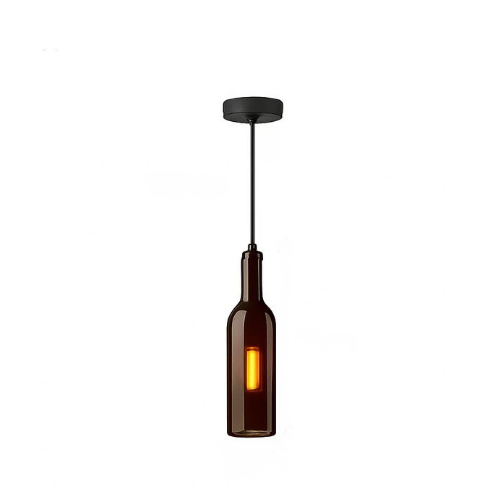 Vireloft | Gesculpteerde Wijnfles Glazen Art Deco Hanglamp