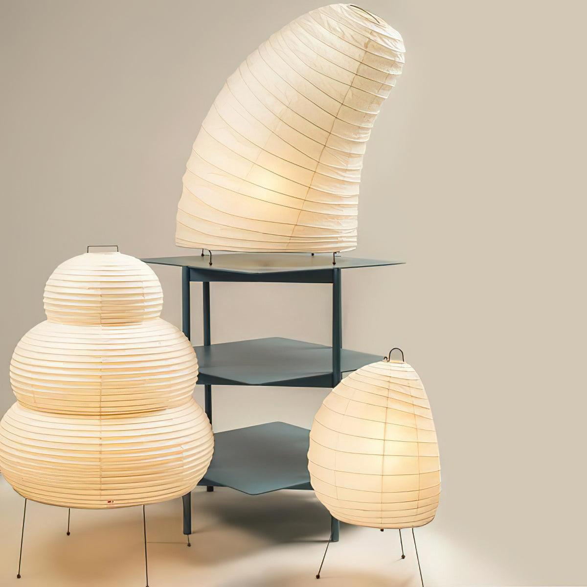 Kryntaleo | Japanse Geribbelde Bamboe Silhouet Oosterse Accent Tafellamp